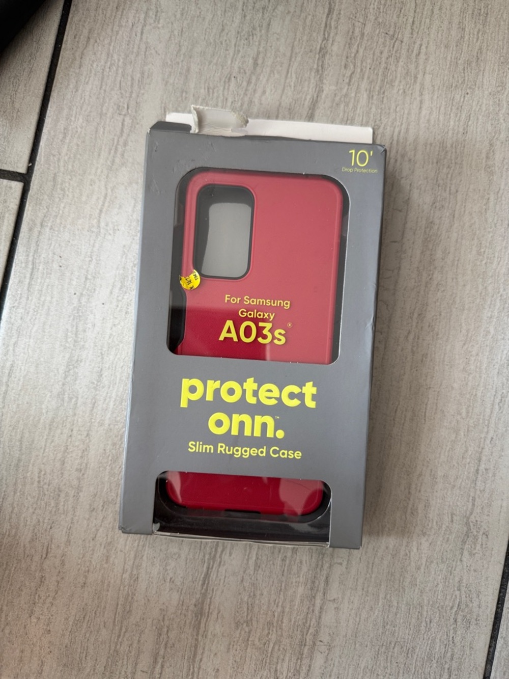 onn. Slim Rugged Case for Samsung Galaxy A03s - Red